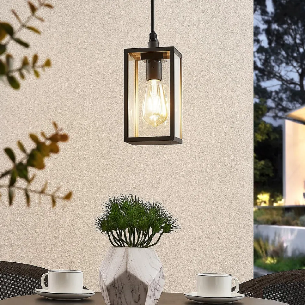 Lindby Udendørs Pendellamper>udendørs hængelampe Filimon, antracit, 22 cm, IP44, E27