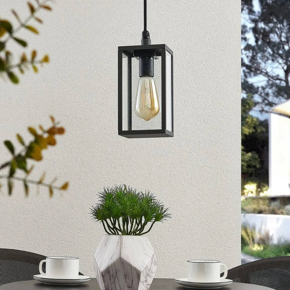 Lindby Udendørs Pendellamper>udendørs hængelampe Filimon, antracit, 22 cm, IP44, E27