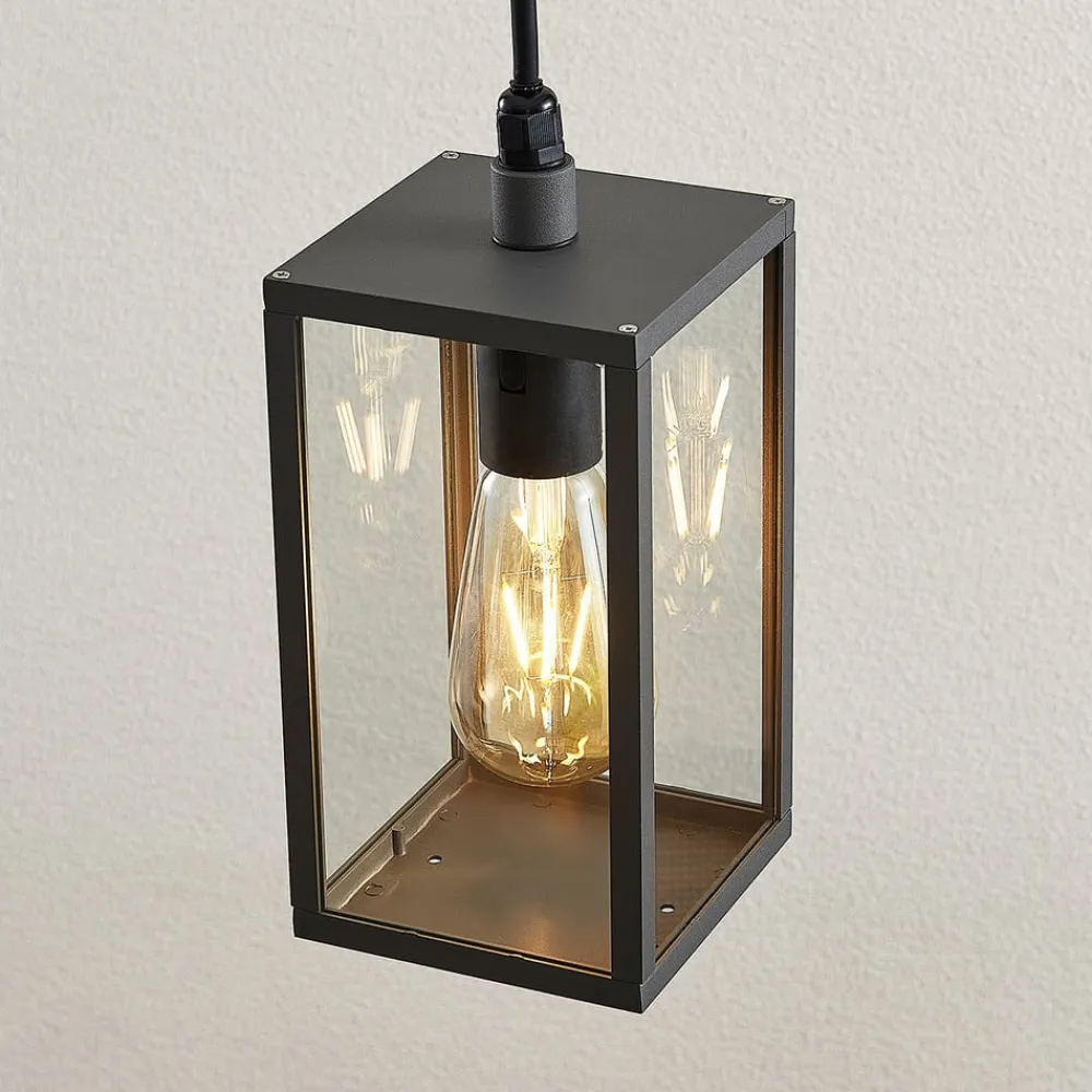 Lindby Udendørs Pendellamper>udendørs hængelampe Filimon, antracit, 22 cm, IP44, E27