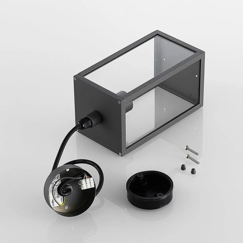 Lindby Udendørs Pendellamper>udendørs hængelampe Filimon, antracit, 22 cm, IP44, E27