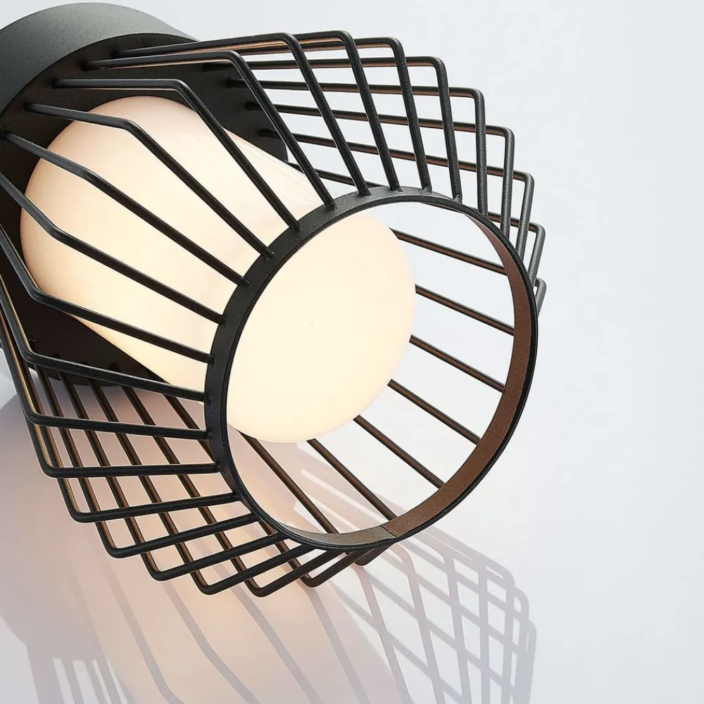 Lindby Udendørs Pendellamper>udendørs hængelampe Vajana, Ø 19 cm, sort, aluminium