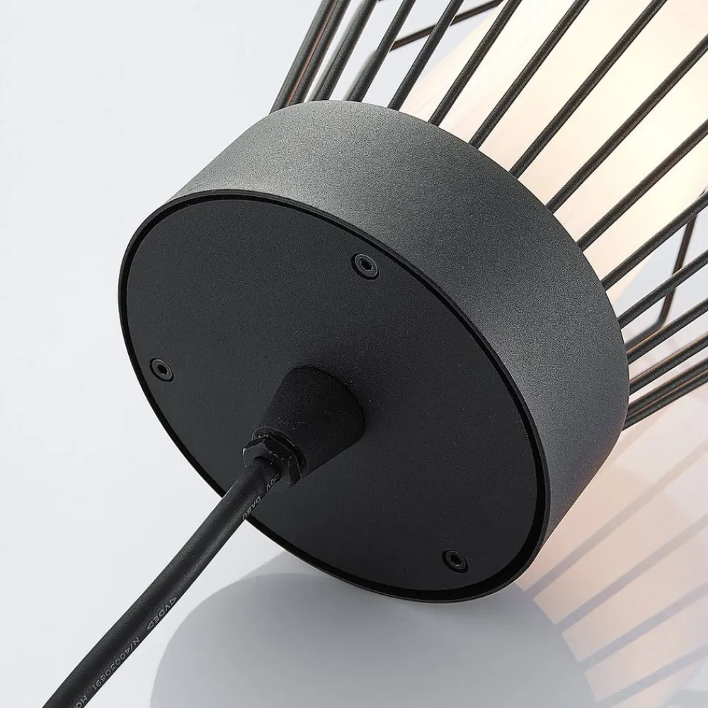 Lindby Udendørs Pendellamper>udendørs hængelampe Vajana, Ø 19 cm, sort, aluminium