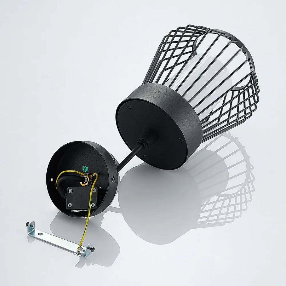 Lindby Udendørs Pendellamper>udendørs hængelampe Vajana, Ø 19 cm, sort, aluminium