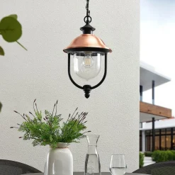 udendørs hængelampe Clint, metal, saltvandsresistent, E27^Lindby Online