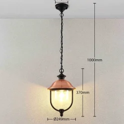 udendørs hængelampe Clint, metal, saltvandsresistent, E27^Lindby Online