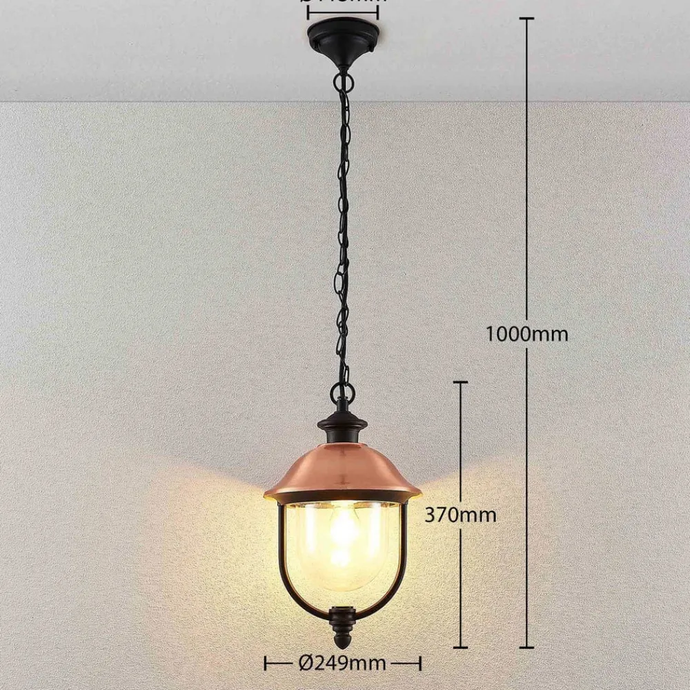 udendørs hængelampe Clint, metal, saltvandsresistent, E27^Lindby Online