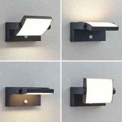 Lindby Væglampe Med Sensor|Terrassebelysning>udendørs LED-væglampe Sherin, antracit, sensor, IP54