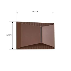 Lindby udendørs LED-væglampe Anlira, brun, op og ned, IP65