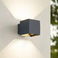 Lindby Terrassebelysning|Væglamper>udendørs LED-væglampe Esani, antracit, op/ned, IP54