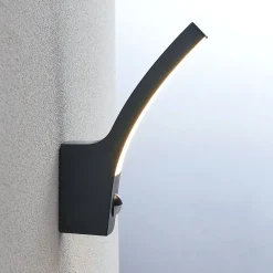 udendørs LED-væglampe Ilvita, sensor, antracit, IP54^Lindby New