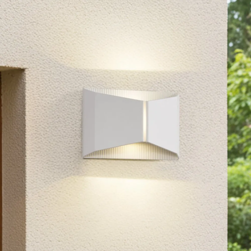 udendørs LED-væglampe Anlira, hvid, op og ned, IP65^Lindby Outlet