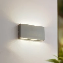 Lindby Terrassebelysning|Væglamper>udendørs LED-væglampe Jarte, grå, metal, 17 cm, IP54