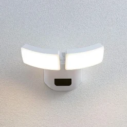 udendørs LED-væglampe Nikias, 30 cm, sensor, 2 lyskilder, hvid^Lindby Outlet