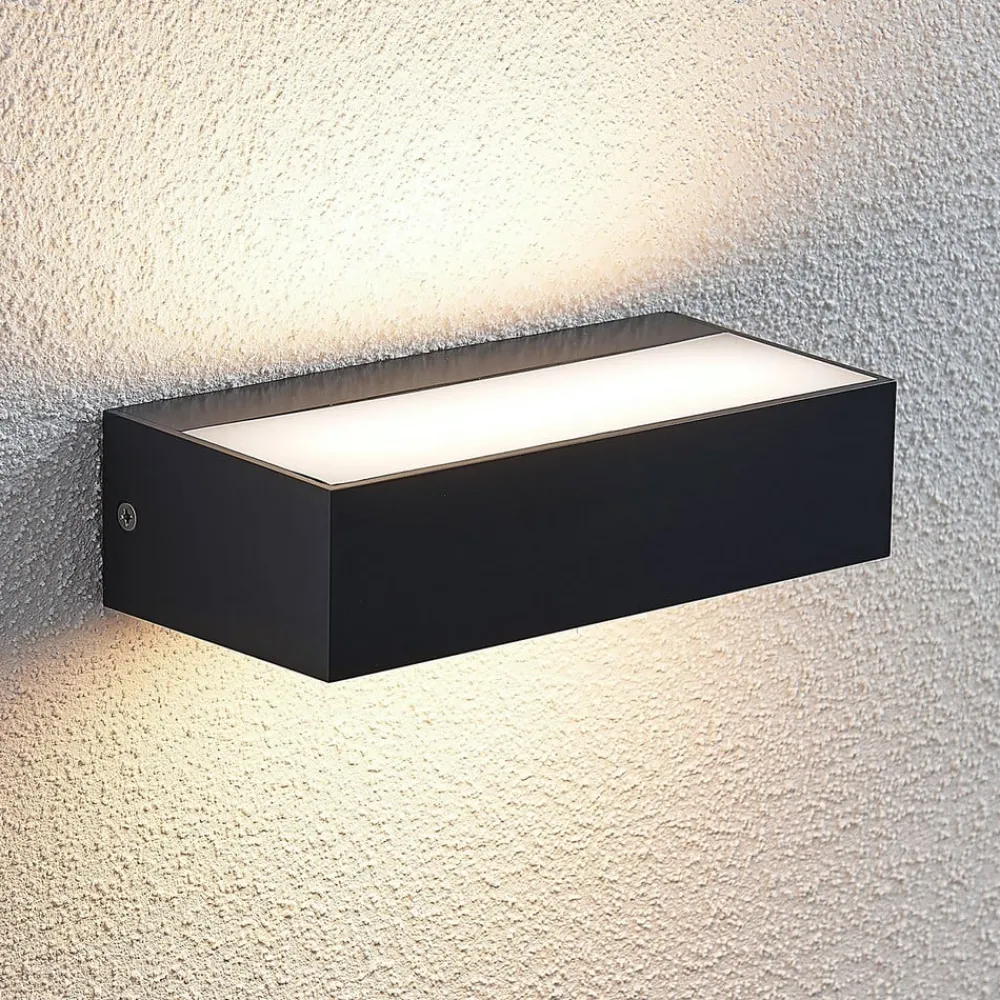 Lindby udendørs LED-væglampe Nienke, 17 cm, saltvandsresistent, IP65