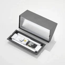 udendørs LED-væglampe Malim, 25 cm, antracit, IP65^Lindby Outlet