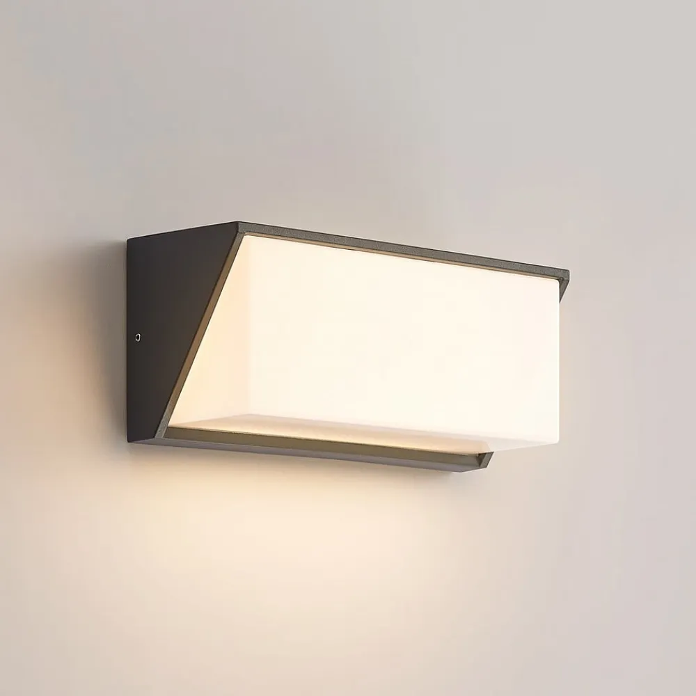 udendørs LED-væglampe Malim, 25 cm, antracit, IP65^Lindby Outlet