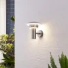 Lindby udendørs LED-væglampe Lillie, højde 19 cm, stål