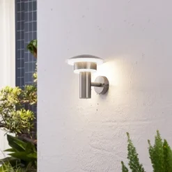 Lindby udendørs LED-væglampe Lillie, højde 19 cm, stål