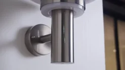 Lindby udendørs LED-væglampe Lillie, højde 19 cm, stål