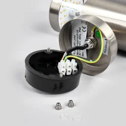 Lindby udendørs LED-væglampe Lanea, 21 cm, stål, IP44