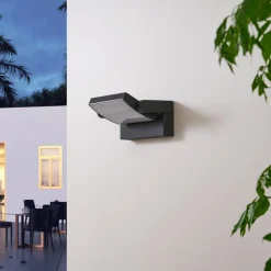 udendørs LED-væglampe Sherin, antracit, drejelig^Lindby Outlet