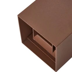 Lindby udendørs LED-væglampe Nivar, kantet, rust, metal, IP54