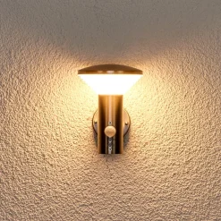 Lindby udendørs LED-væglampe Tiga, bevægelsessensor, IP44