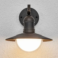 udendørs LED-væglampe Clea, bredde 24 cm, metal^Lindby New