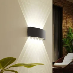 Lindby Terrassebelysning|Væglamper>udendørs LED-væglampe Ithan, 5 lyskilder, antracit, metal