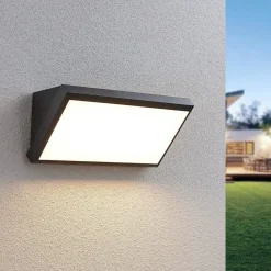 udendørs LED-væglampe Abby, grå, plast, IP65^Lindby New