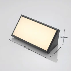 udendørs LED-væglampe Abby, grå, plast, IP65^Lindby New