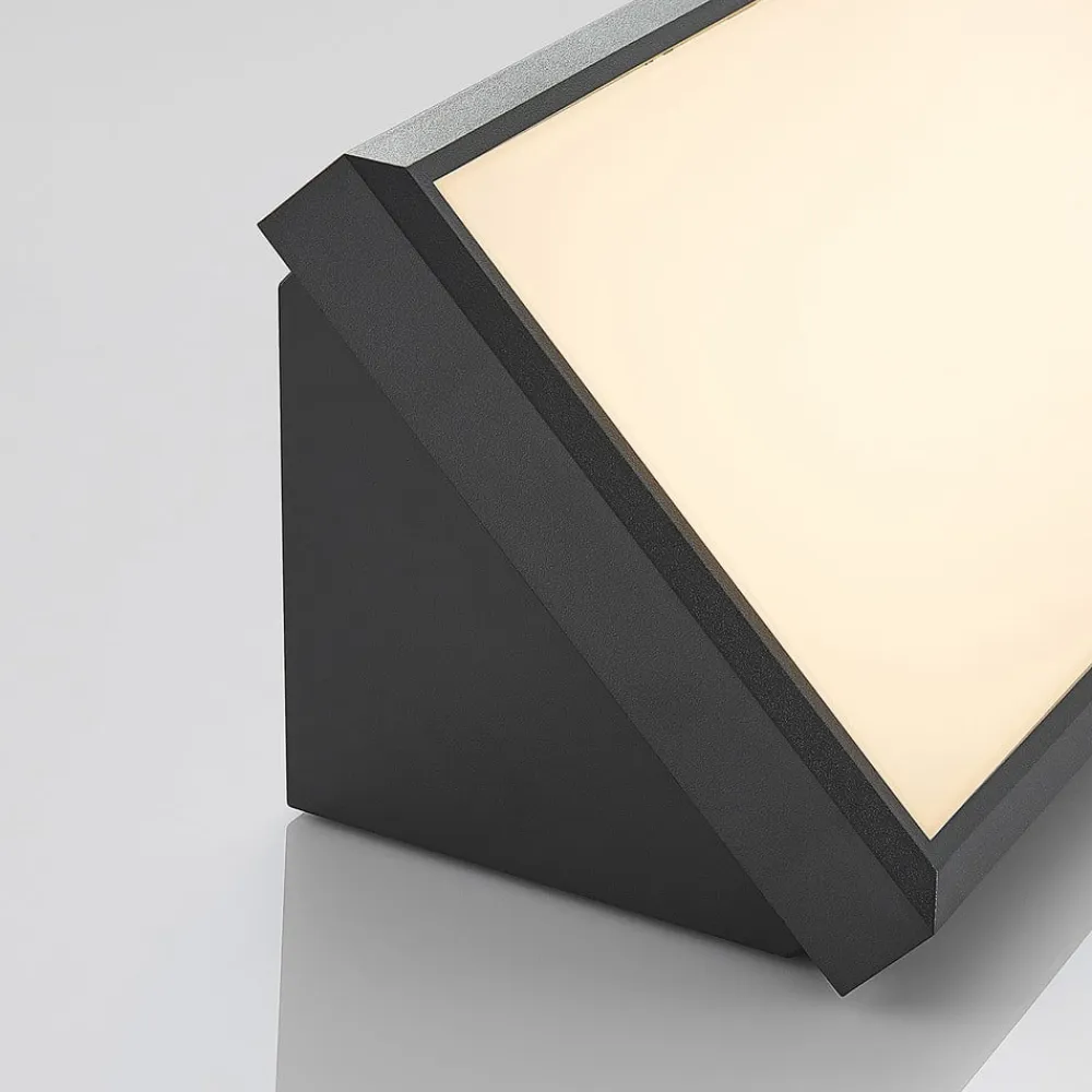udendørs LED-væglampe Abby, grå, plast, IP65^Lindby New