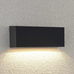 Lindby udendørs LED-væglampe Jarte, 24 cm, ned, grå, IP65