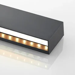 Lindby udendørs LED-væglampe Jarte, 24 cm, ned, grå, IP65