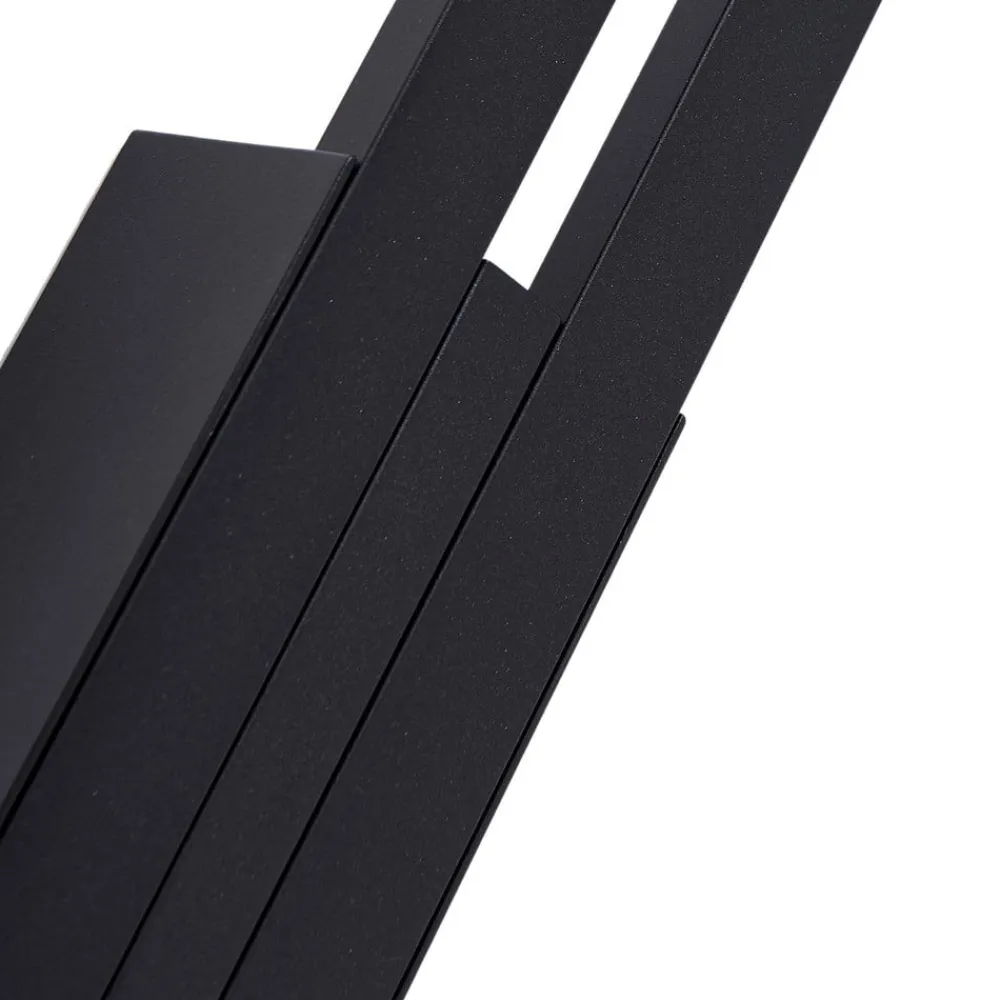 Lindby udendørs LED-væglampe Sakari, sort, aluminium, højde 59 cm