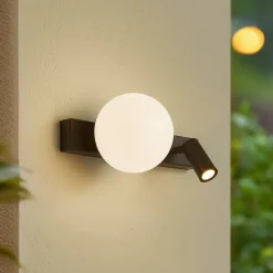 Lindby Væglampe Med Sensor|Terrassebelysning>udendørs LED-væglampe Larcie, 35 cm, 2 lyskilder, aluminium, sensor