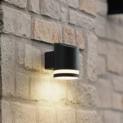 Lindby Solcellelamper|Væglamper>udendørs LED-væglampe Bentlas, antracit, IP44