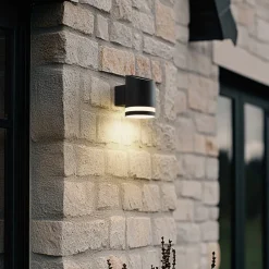 Lindby Solcellelamper|Væglamper>udendørs LED-væglampe Bentlas, antracit, IP44