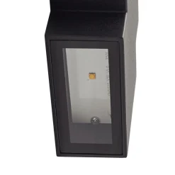 Lindby udendørs LED-væglampe Fendir, sort, aluminium, 10,5 cm