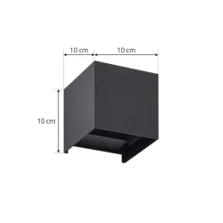 Lindby udendørs LED-væglampe Nivar, kantet, sort, IP54