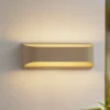 udendørs LED-væglampe Lenore, beige, metal, 36,5 cm^Lindby