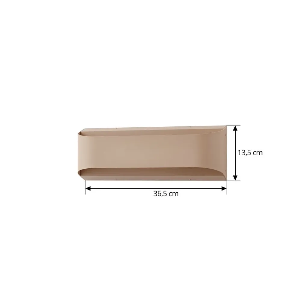 udendørs LED-væglampe Lenore, beige, metal, 36,5 cm^Lindby