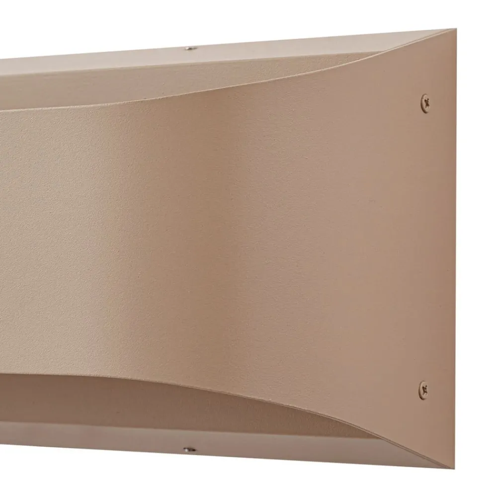 udendørs LED-væglampe Lenore, beige, metal, 36,5 cm^Lindby