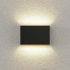 udendørs LED-væglampe Jarte, 20 cm, op/ned, grå, IP65^Lindby Best