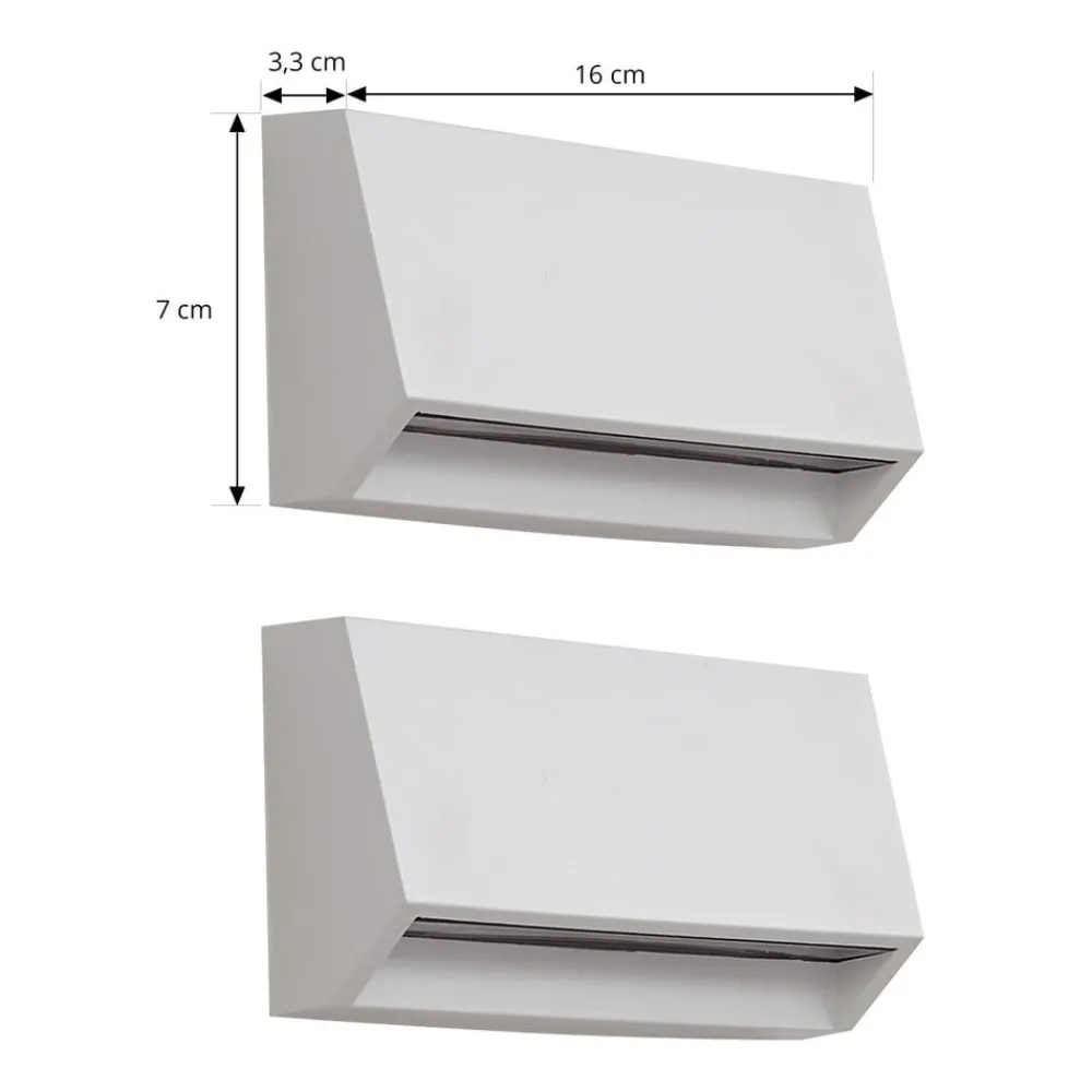Lindby Væglamper>udendørs LED-væglampe Appeso, længde 16 cm, sæt med 2 stk