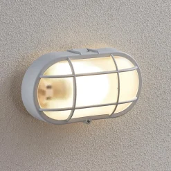 Lindby udendørs LED-væglampe Alisha, hvid, plast, IP54