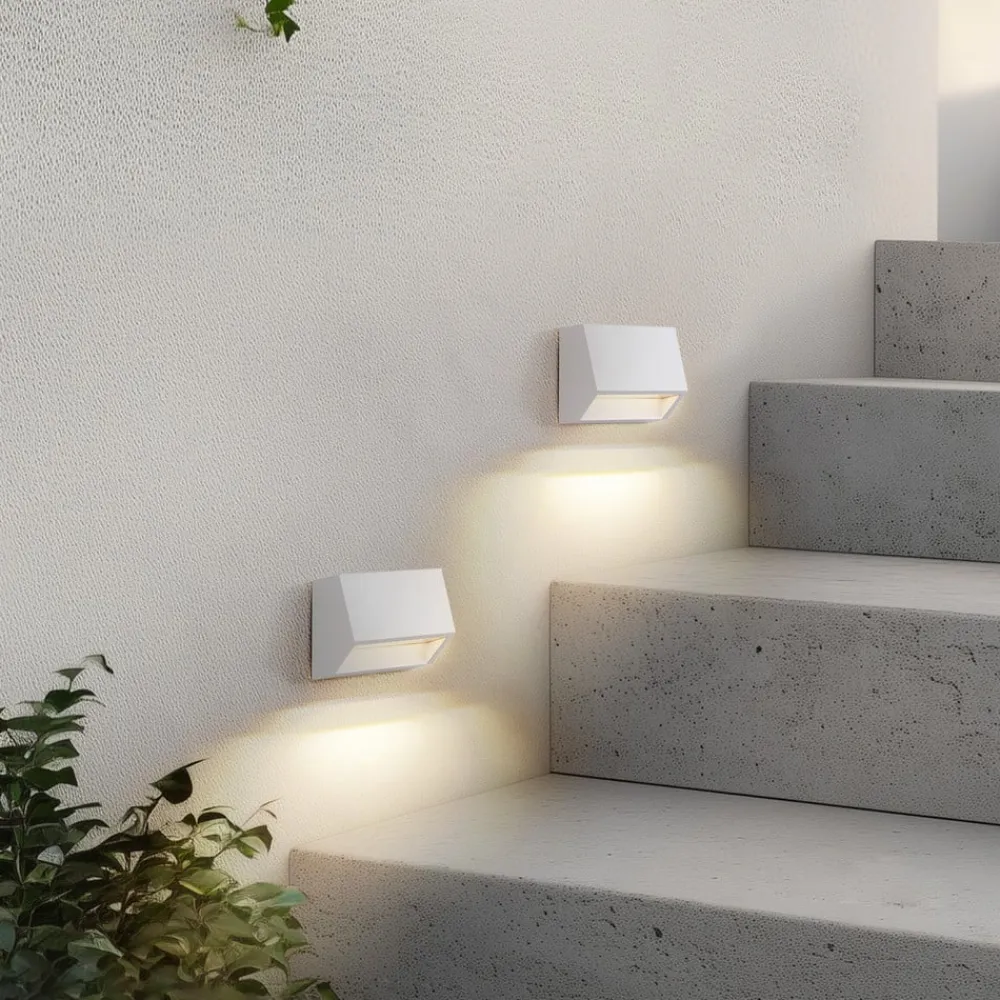 udendørs LED-væglampe Appeso, bredde 10 cm, sæt med 2 stk^Lindby Discount