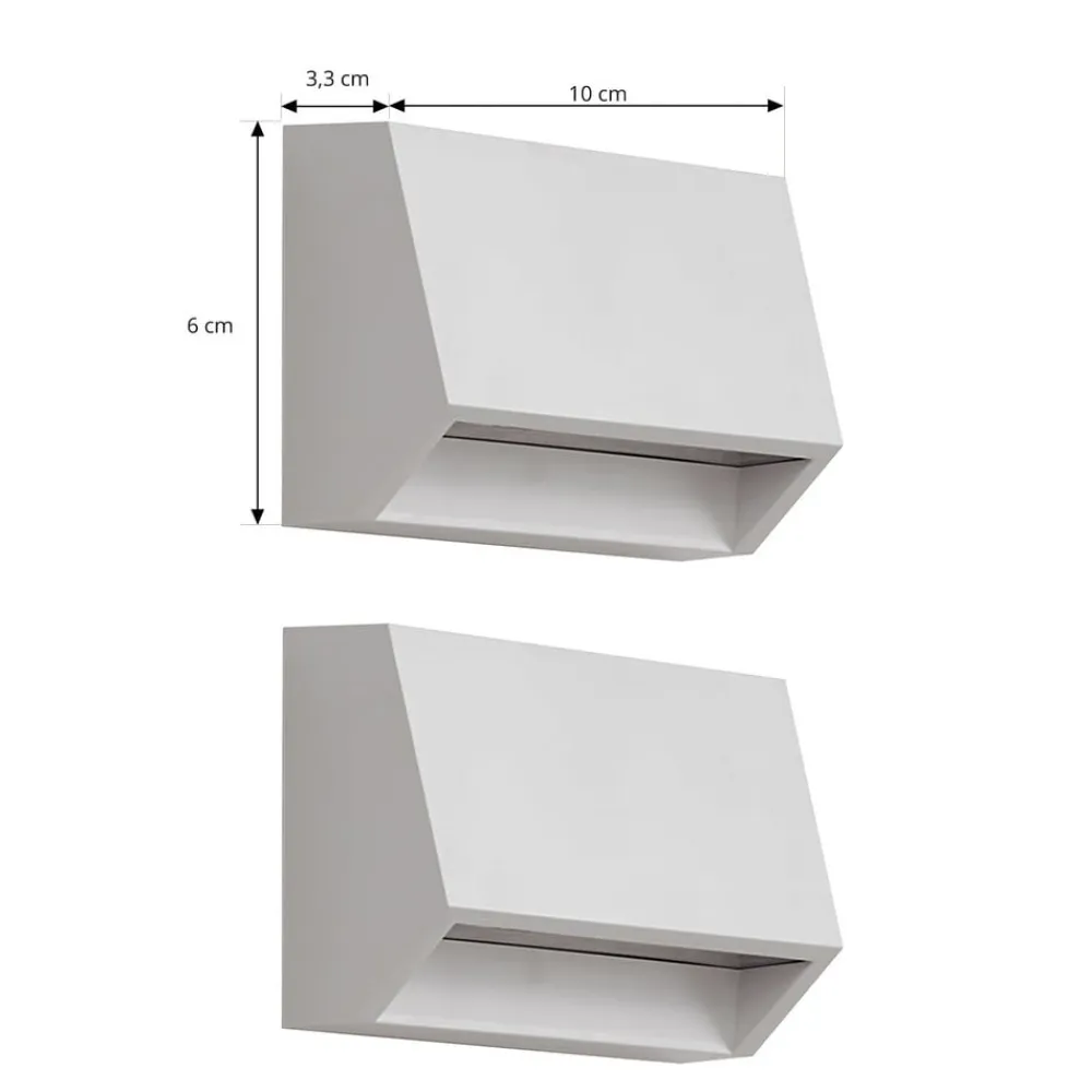 udendørs LED-væglampe Appeso, bredde 10 cm, sæt med 2 stk^Lindby Discount