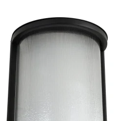 udendørs LED-væglampe Calvik, sort, riflet, IP44^Lindby New