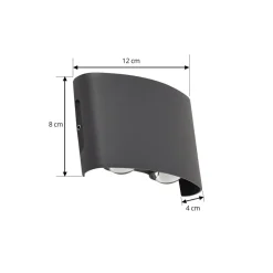 udendørs LED-væglampe Ithan, 2 lyskilder, antracit, metal^Lindby Hot